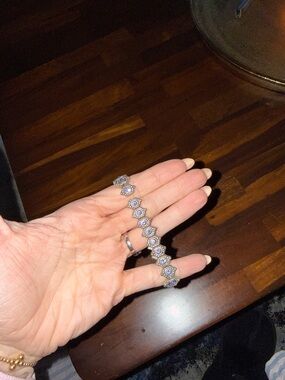 Silver Bracelet with Blue Accents - Elegant Women's Jewelry